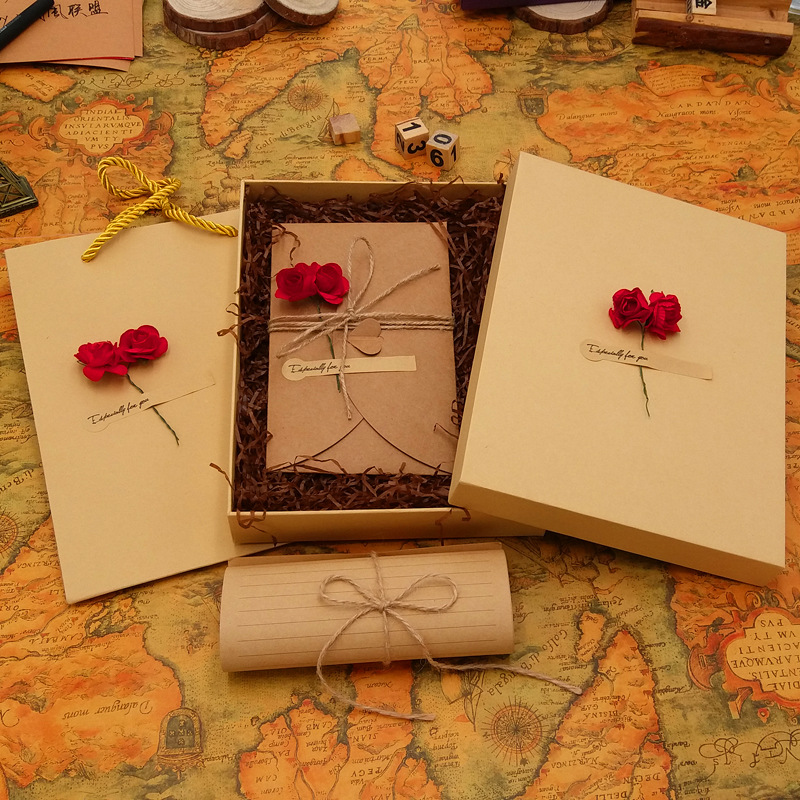 Wax Seal Letter Kit - Retro Zarf Romantik Çiçek Dekorasyon Kırtasiye