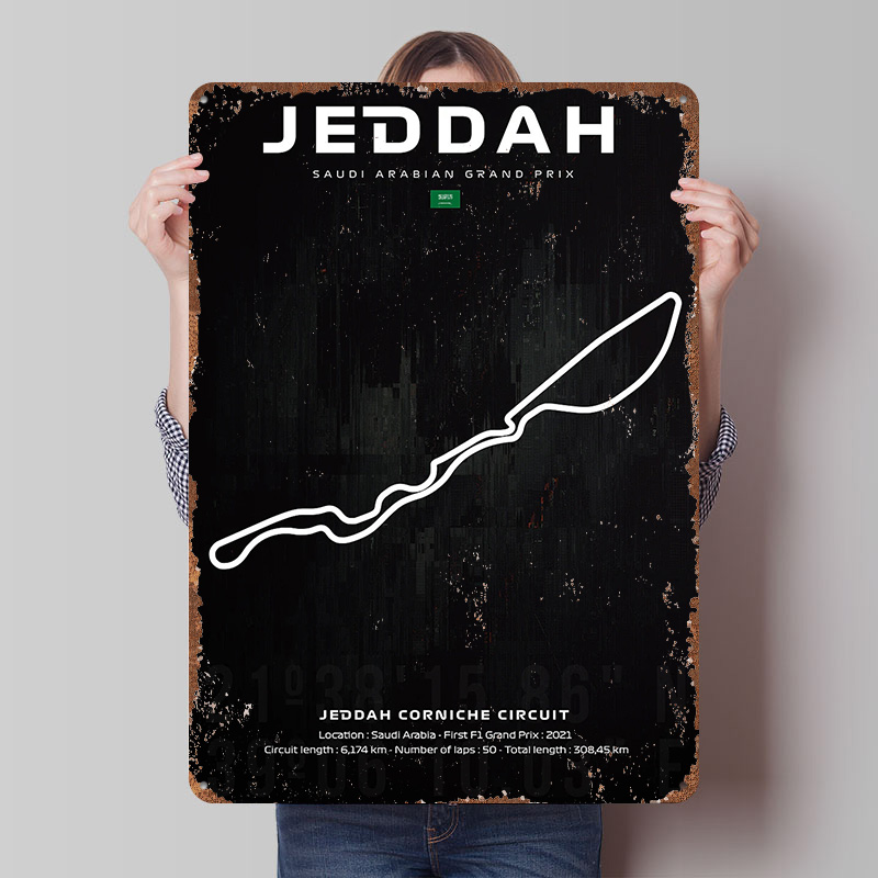 Custom Map Poster - Jeddah Devre Haritası Posteri Özelleştirilmiş Duvar
