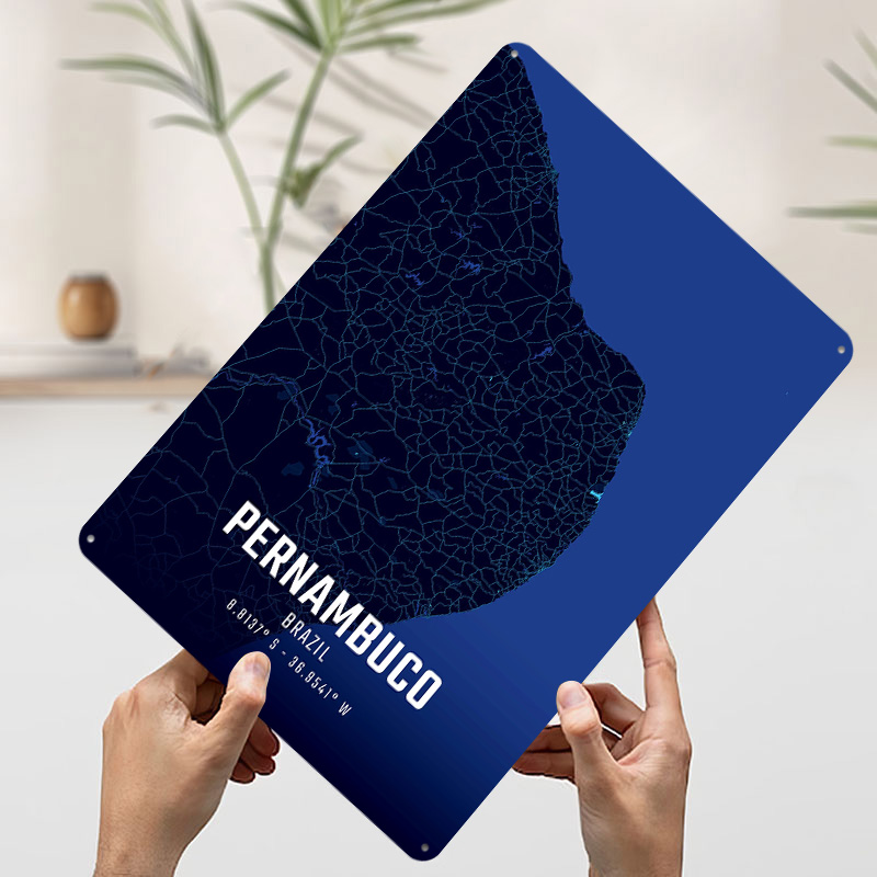 Pernambuco Gece Yarısı Şehir H - Custom Map Poster incelemesi ve fiyatı