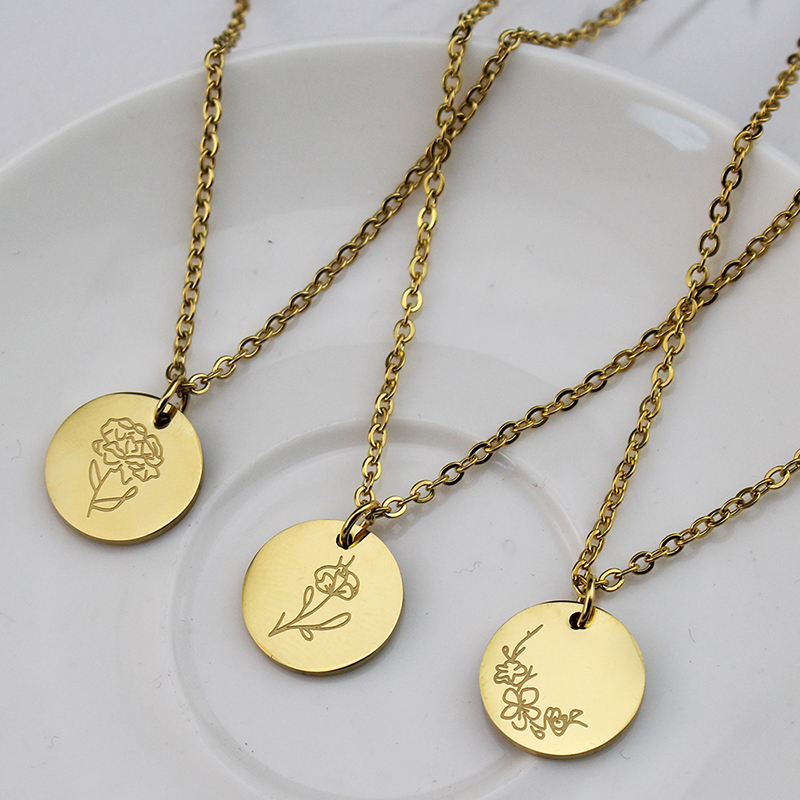 Titanyum çelik aralık çiçek dü - Birth Flower Necklace incelemesi ve fiyatı