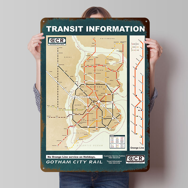 Gotham Şehir Haritası Baskılı  - Custom Map Poster incelemesi ve fiyatı