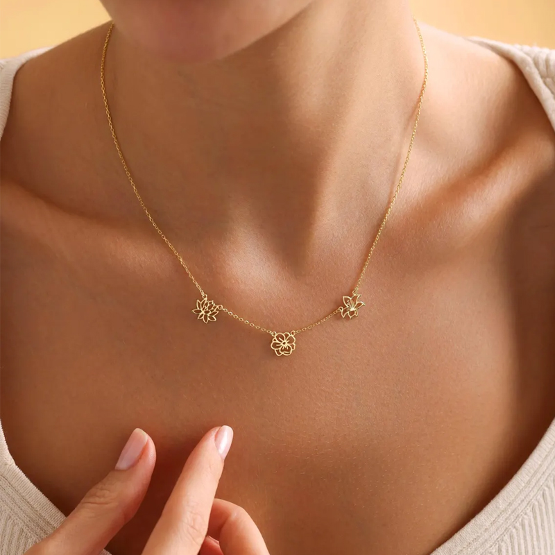 Özelleştirilmiş Doğum Çiçek Ko - Birth Flower Necklace incelemesi ve fiyatı