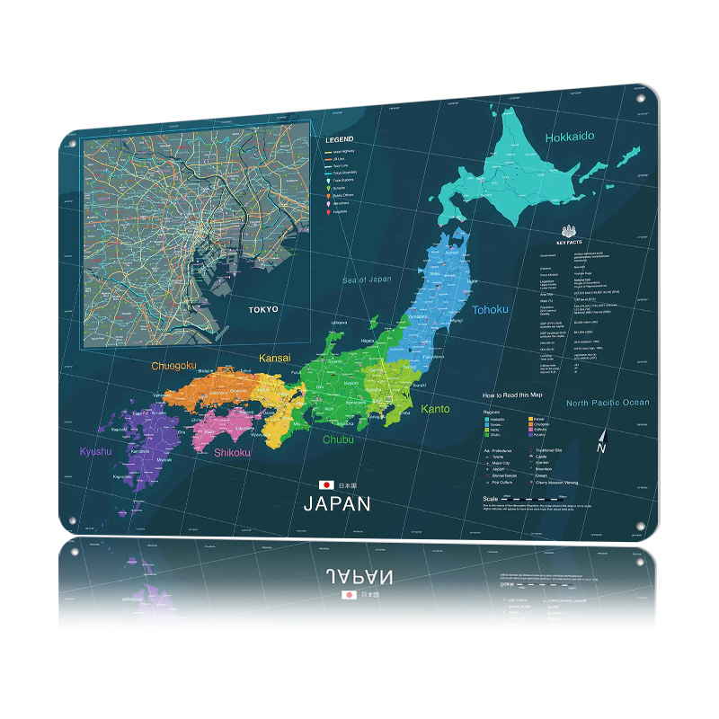 Japonya ve Tokyo Haritası Post - Custom Map Poster incelemesi ve fiyatı