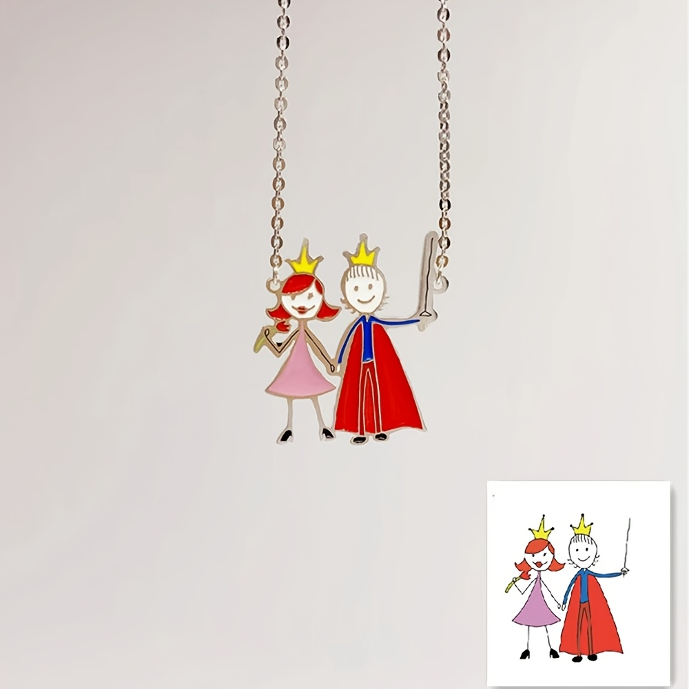 Özel Emaye Kolye Çocuk Çizim Y - Name Necklace Custom incelemesi ve fiyatı